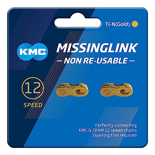 KMC Missing Links Gold, Enganche Cadena 12nr Ti N 5 65 Mm 12v Oro Unisex Adulto, Dorado, EU